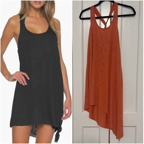 Becca It's a Breeze Twist Back Cover-Up Dress in Orange - Picture 1 of 7